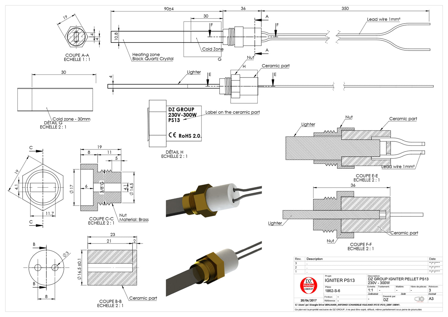 Dz Group candeletta quarzo stufe pellet PS13