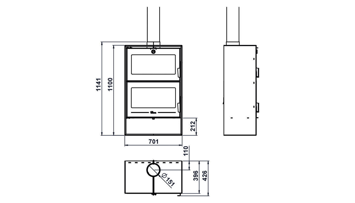 Lacunza Oslo stufa a legna da 15Kw