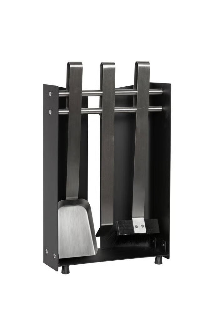 set 3 attrezzi: spazzola, paletta, attizzatoio