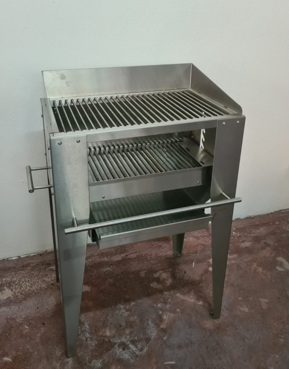 barbecue interamente in acciaio inox con carrello _ caminetti aliberti