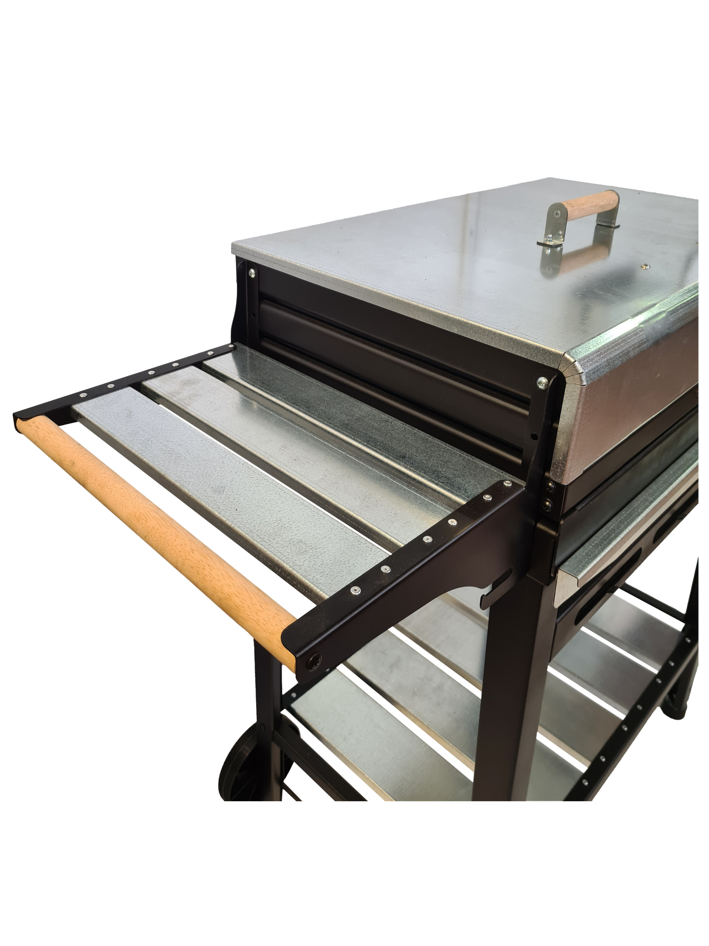 barbecue con mensola di appoggio in acciaio - caminetti aliberti