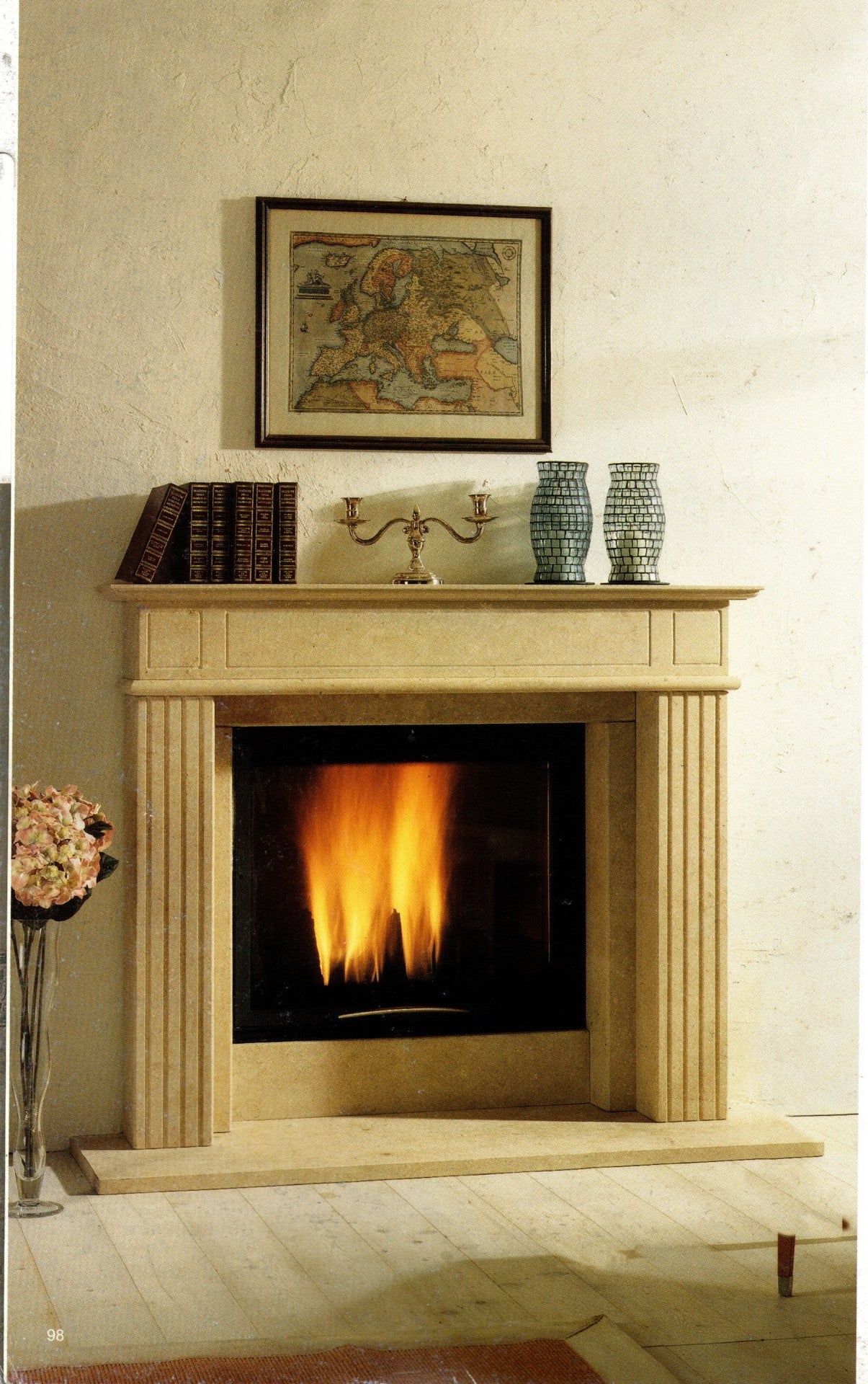 camino incassato con cornice in marmo aliberti home