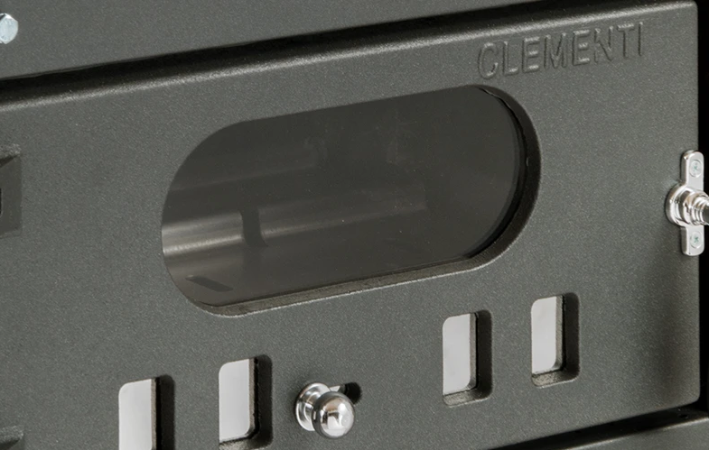 sportello camera forno in ghisa con riprese d'aria