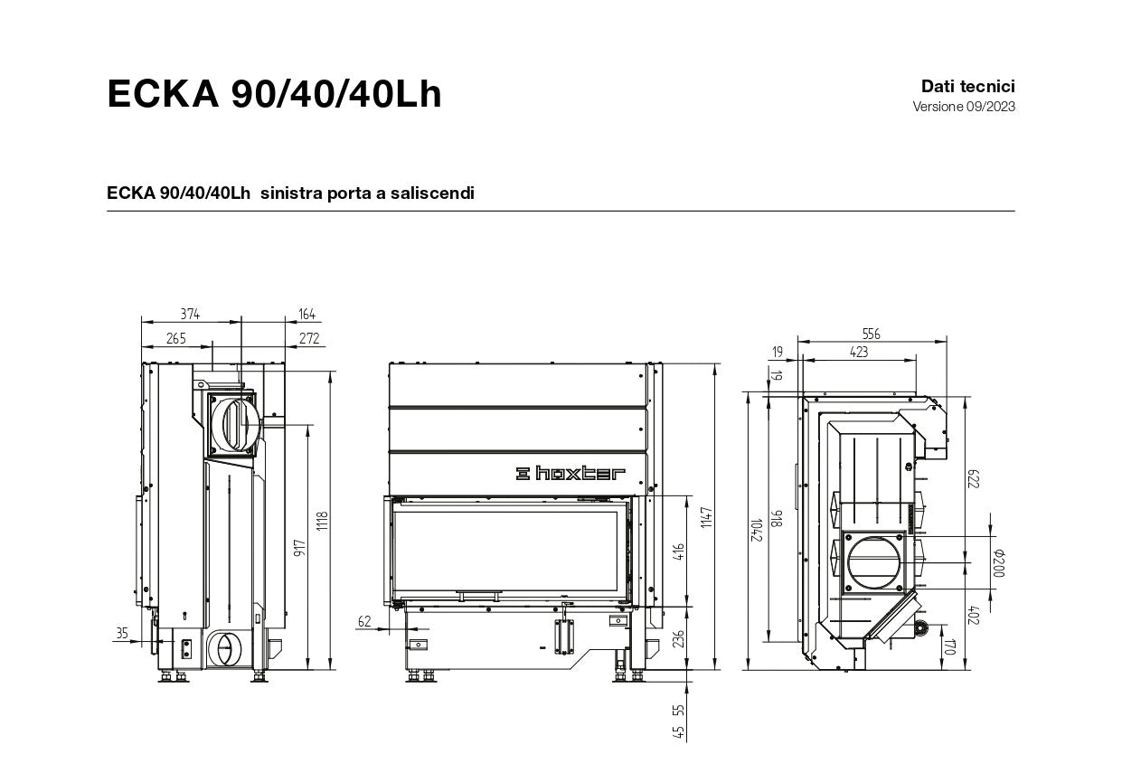 dimensioni compatte camino ad angolo - caminetti aliberti