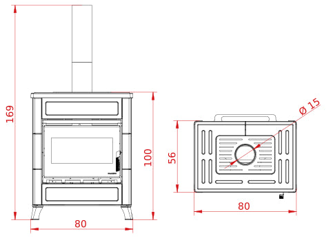 Stufa a legna PALAZZETTI Mod. ELSA New 10 Kw