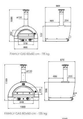 misure forno family clementi