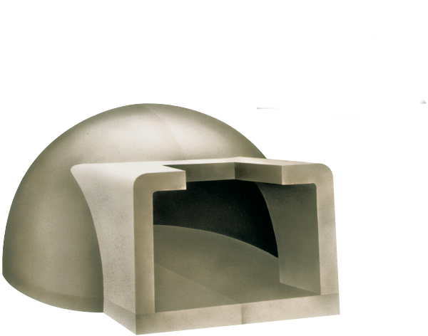 forno prefabbricato clam con ambia bocca e cupola alta