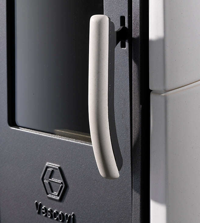maniglia stufa con inserto in ceramica