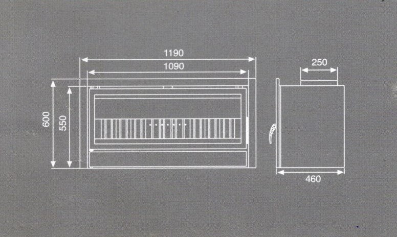 dimensioni inserto a legna kenia 110