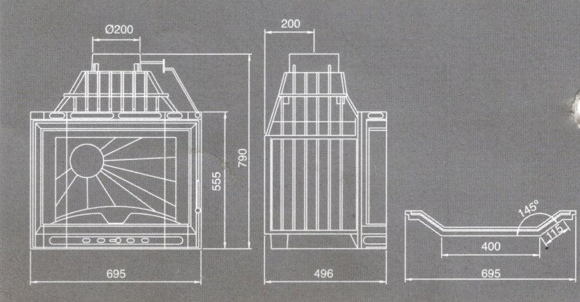 misure inserto a legna esagonale bronpi