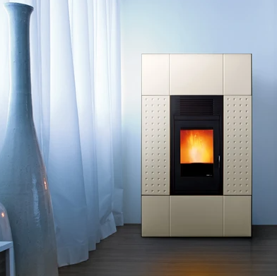 inserto a pellet con rivestimento in ceramica bianca