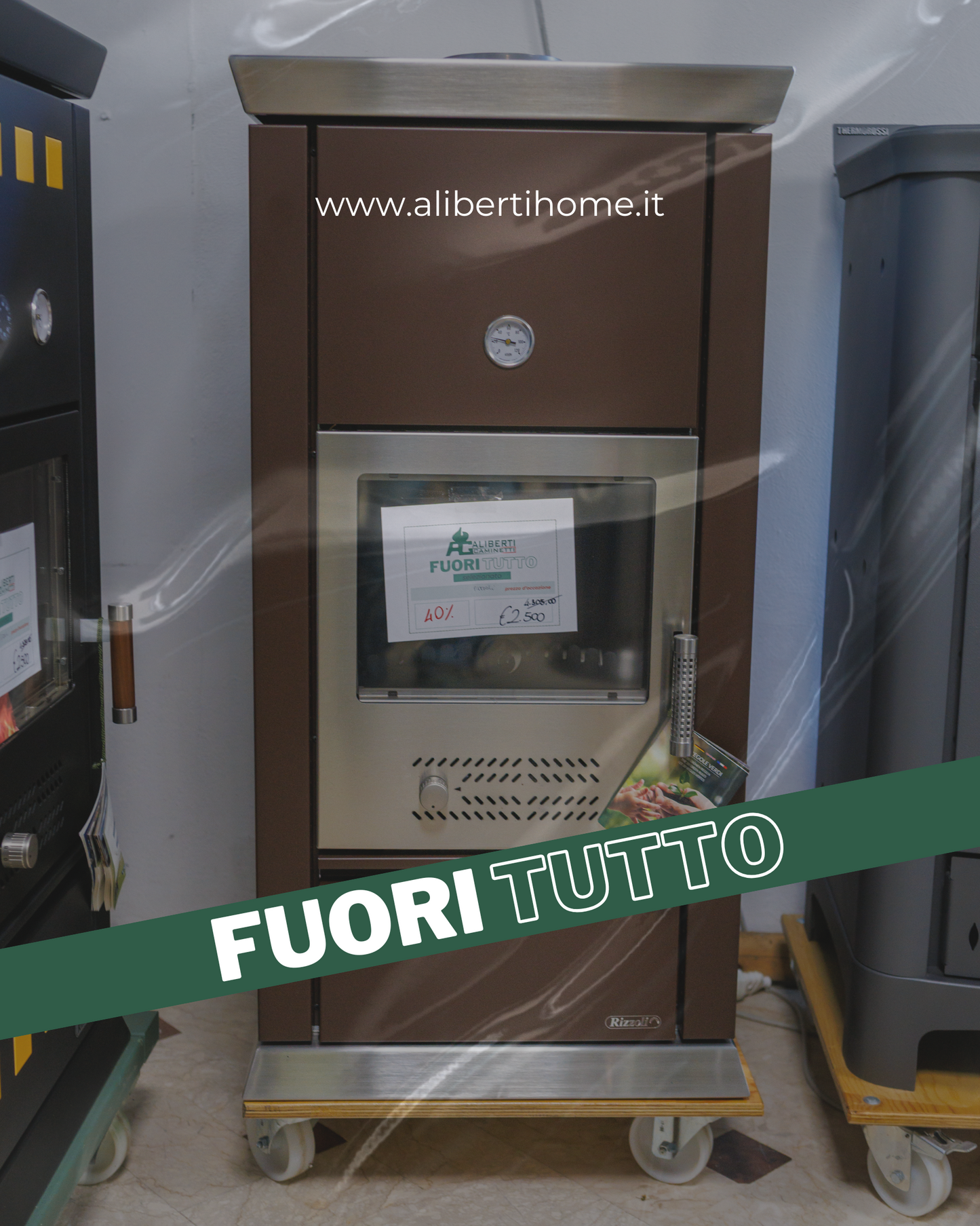termostufa rizzoli moderna colore ruggine