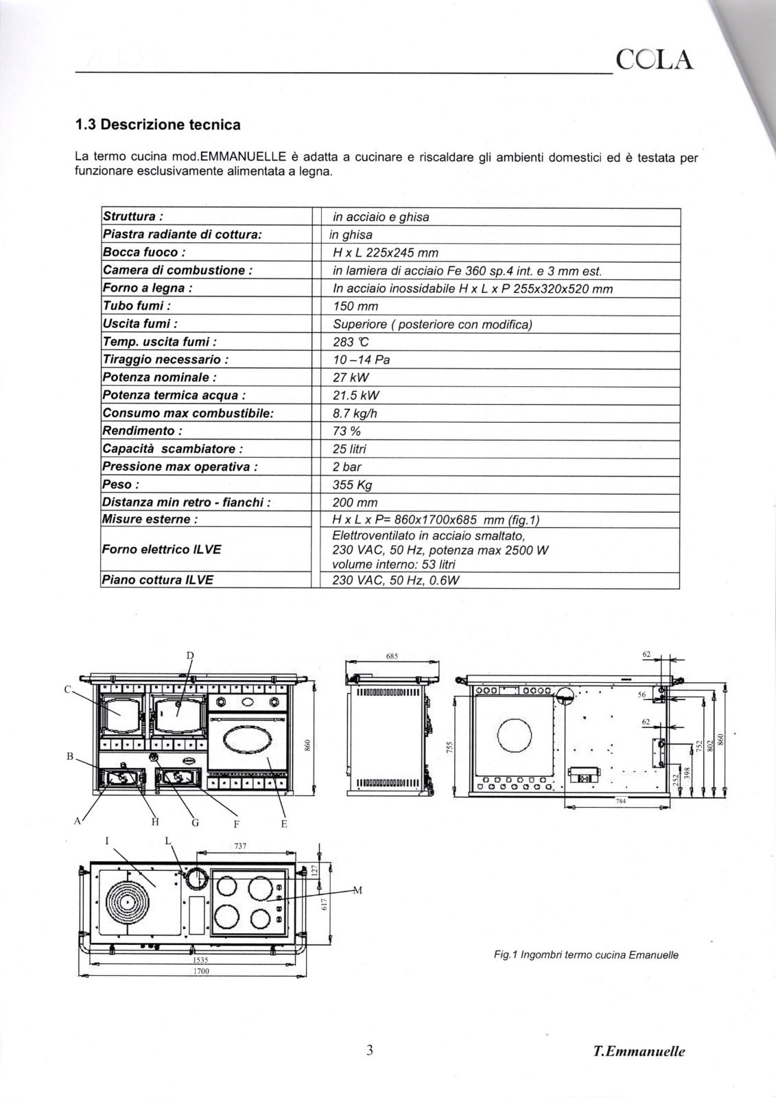 dettagli scheda tecnica termocucina Emmanuele Cola