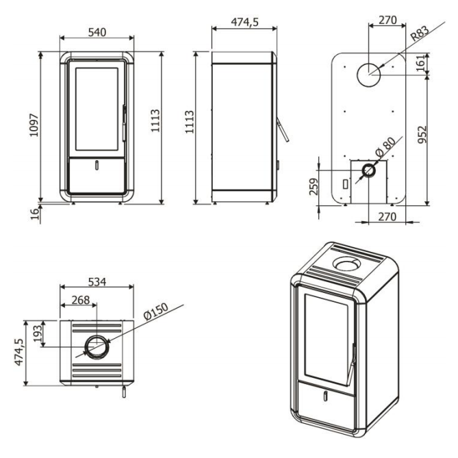 Stufa a legna MCZ Kasai 9 Kw