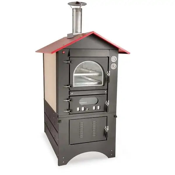 Forno a cottura indiretta master tetto rosso con carrello- Aliberti Home