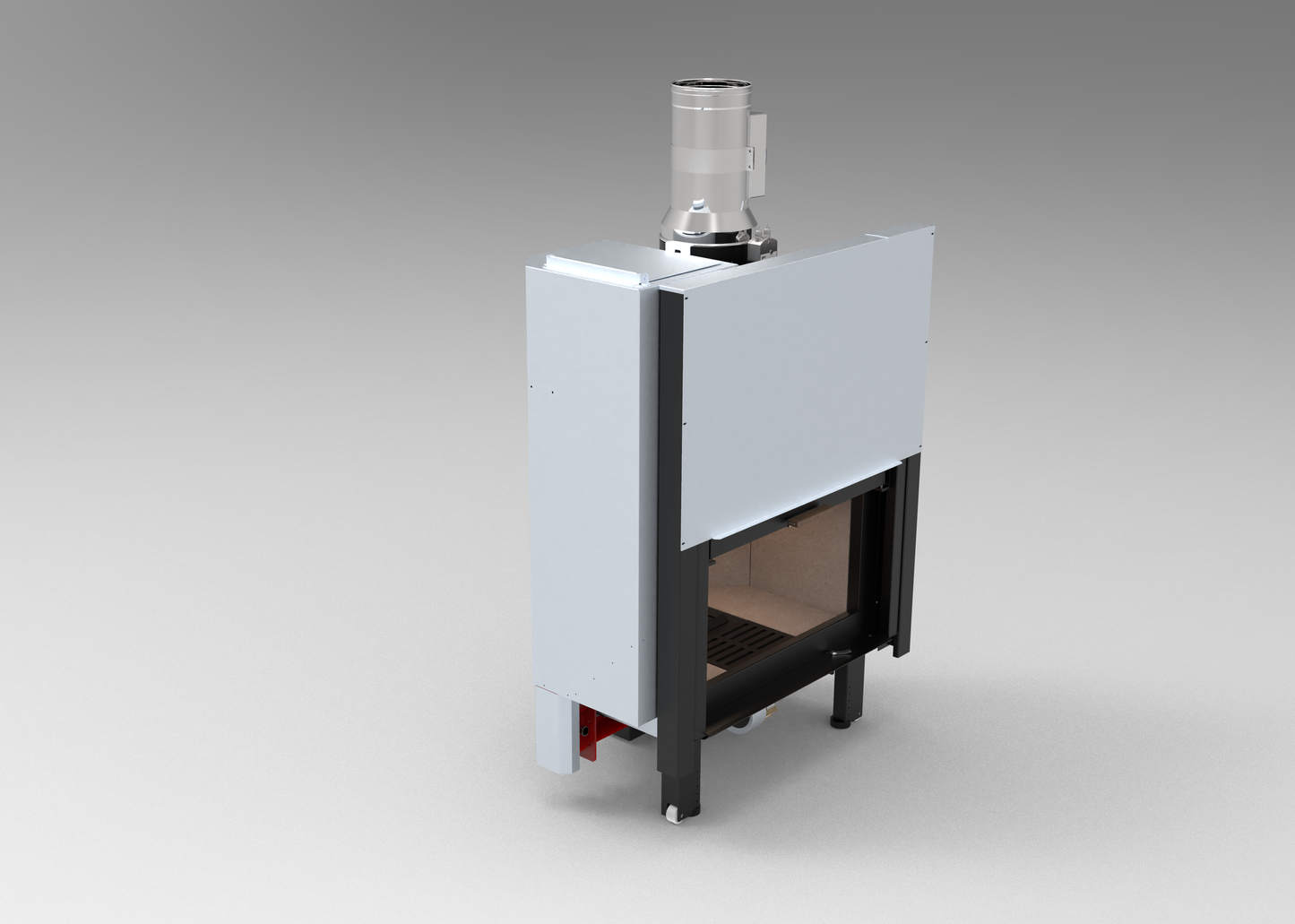 camino legna pellet con tramoggia e serbatoio pellet incorporati 