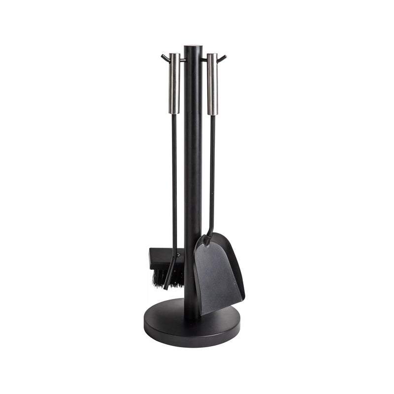 accessori per stufa e camino, set con spazzola paletta ed attizzatoio 