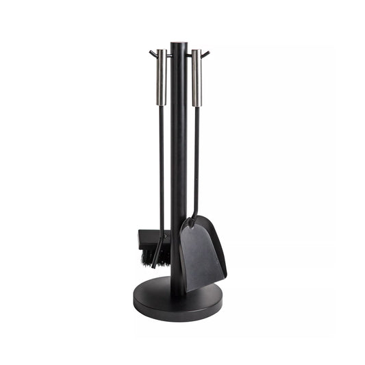 accessori per stufa e camino, set con spazzola paletta ed attizzatoio 