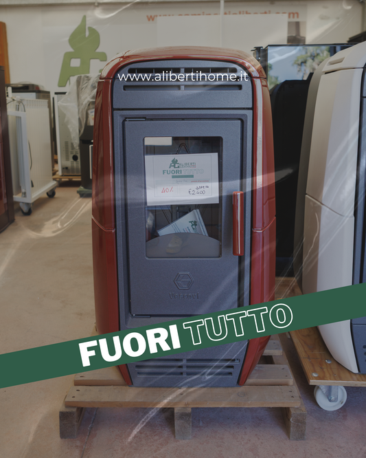 stufa canalizzabile ceramica rossa