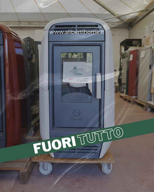 stufa a pellet canalizzabile ceramica bianca