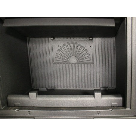 visione della camera di combustione dell'inserto Aurora in ghisa 