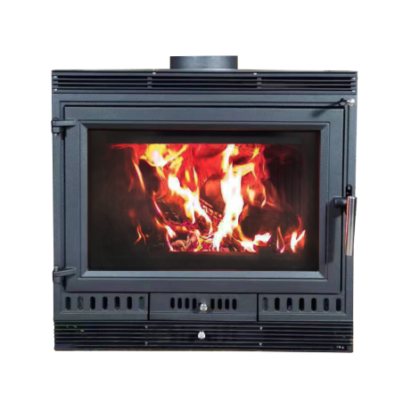 visione dell'inserto a legna Aurora interamente in ghisa
