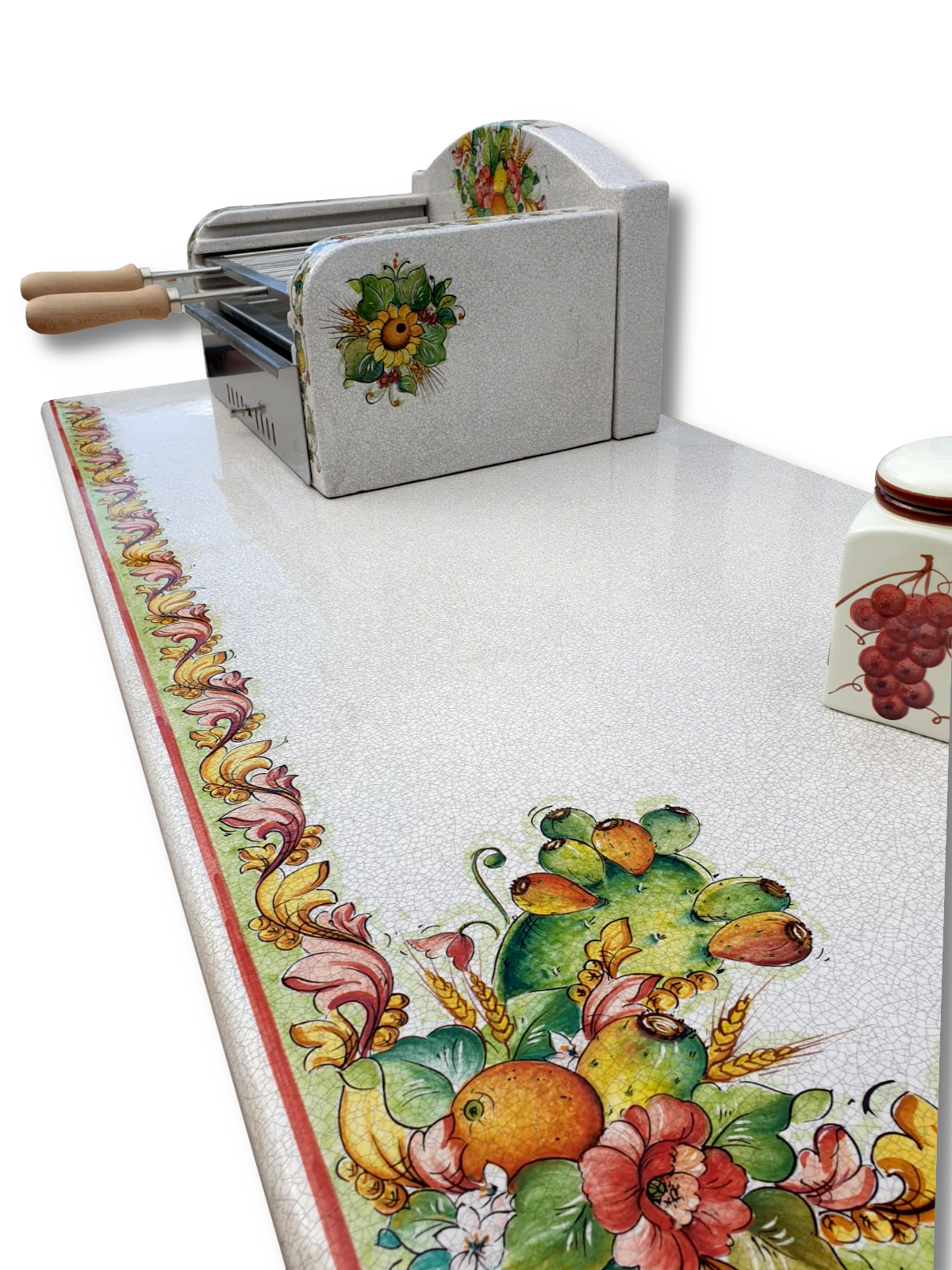 barbecue ceramizzato con griglie in acciaio inox Caminetti Aliberti 