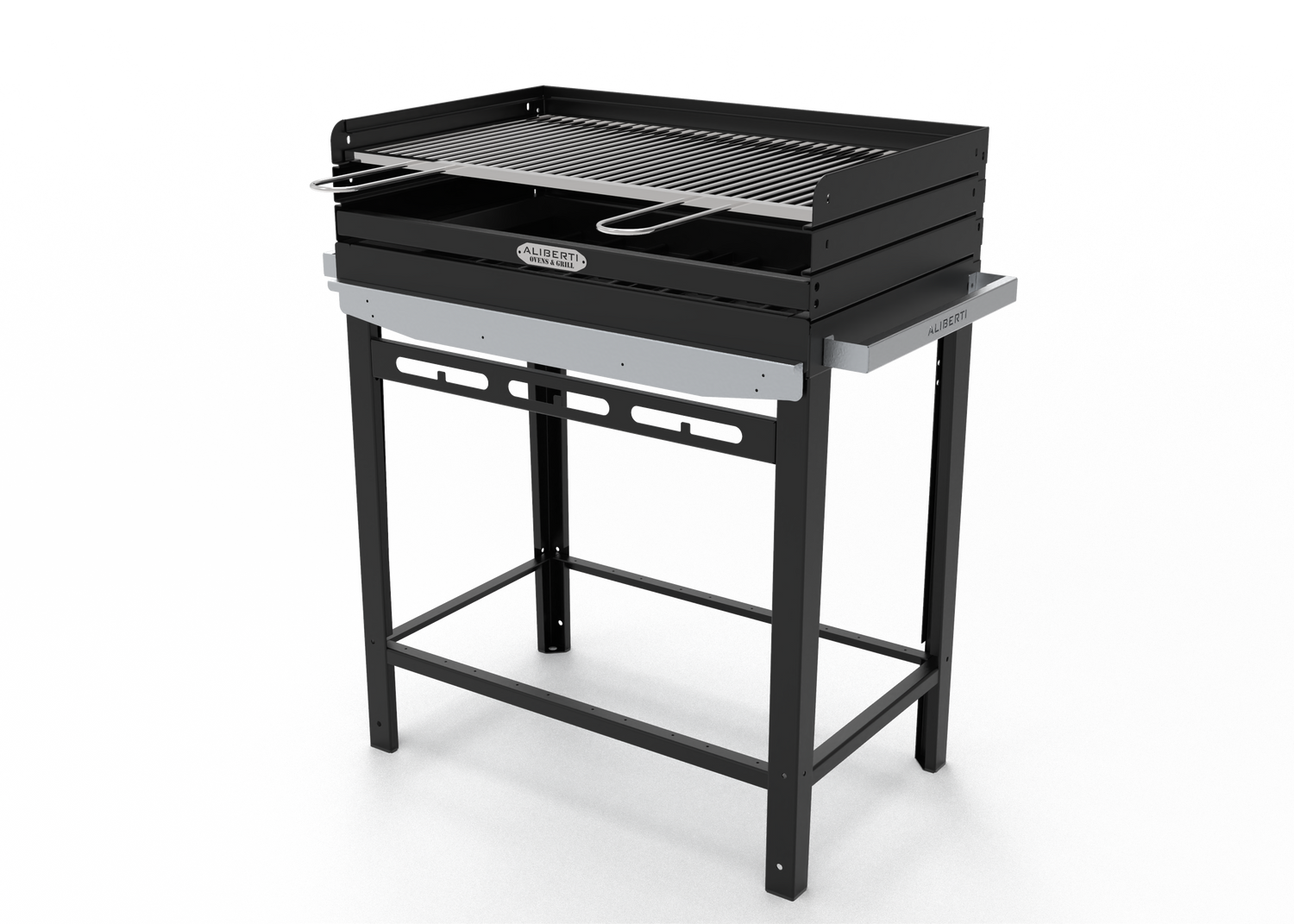 barbecue con griglia in acciaio e carrello - aliberti home