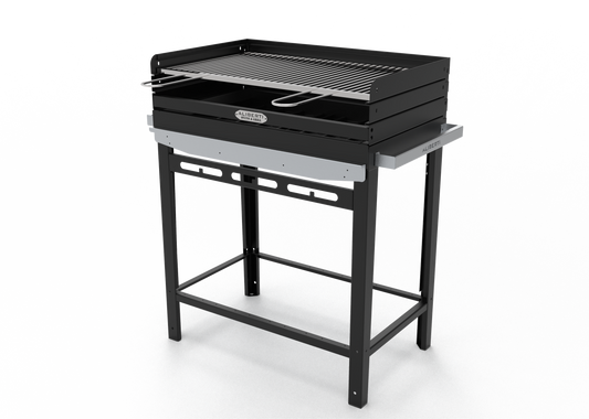 barbecue con griglia in acciaio e carrello - aliberti home