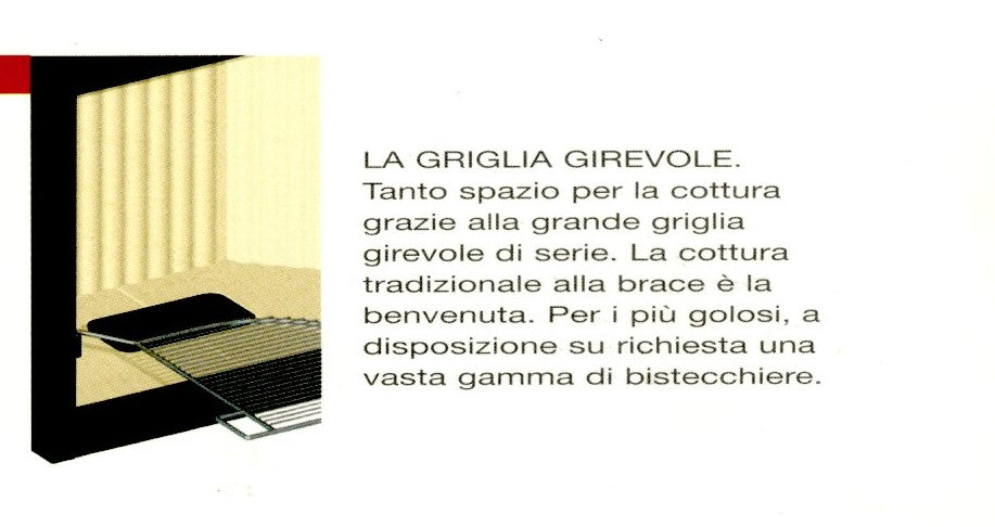 griglia di cottura integrata nel focolare - caminetti aliberti