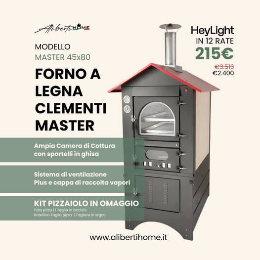 forno a legna con kit pizzaiolo in omaggio