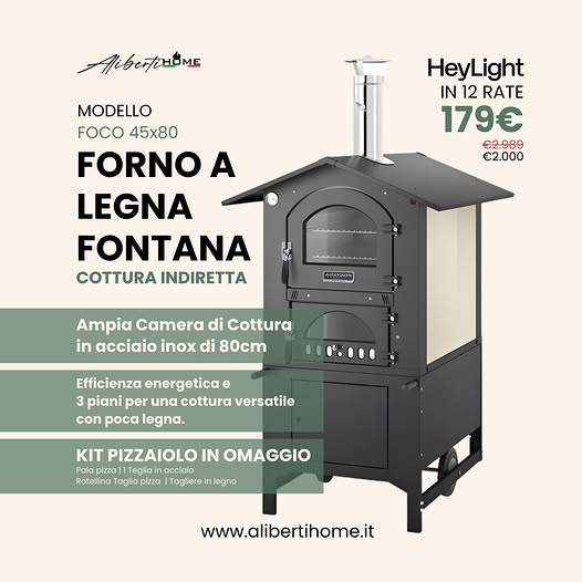 fontana forno in offerta con kit pizzaiolo in omaggio
