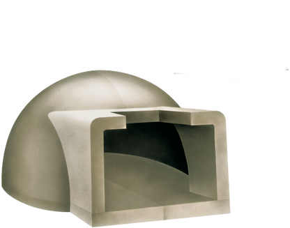 forno prefabbricato clam con ambia bocca e cupola alta 
