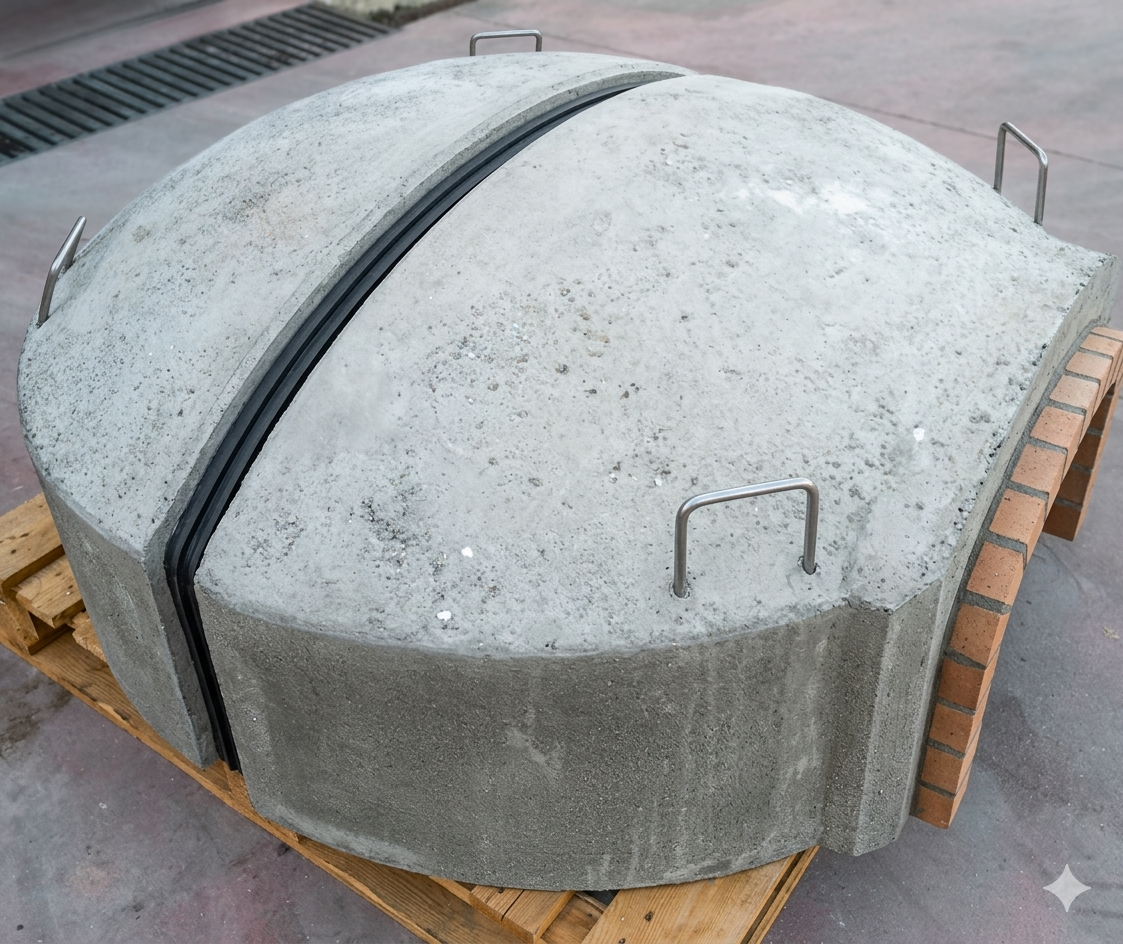 forno a legna grezzo in due pezzi