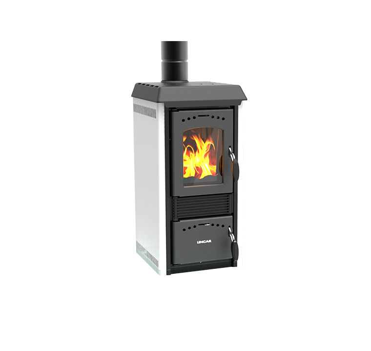 stufa a legna compatta bianca 