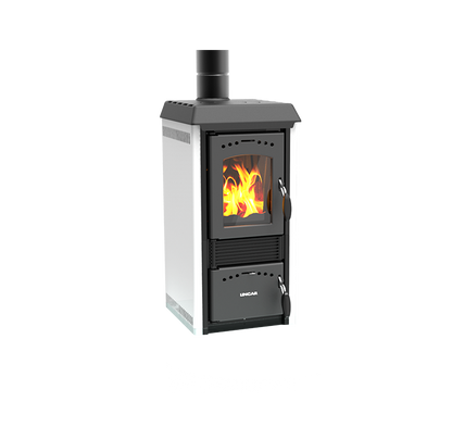 stufa a legna compatta bianca 