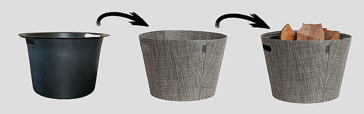 cesta porta legna in plastica da inserimento 