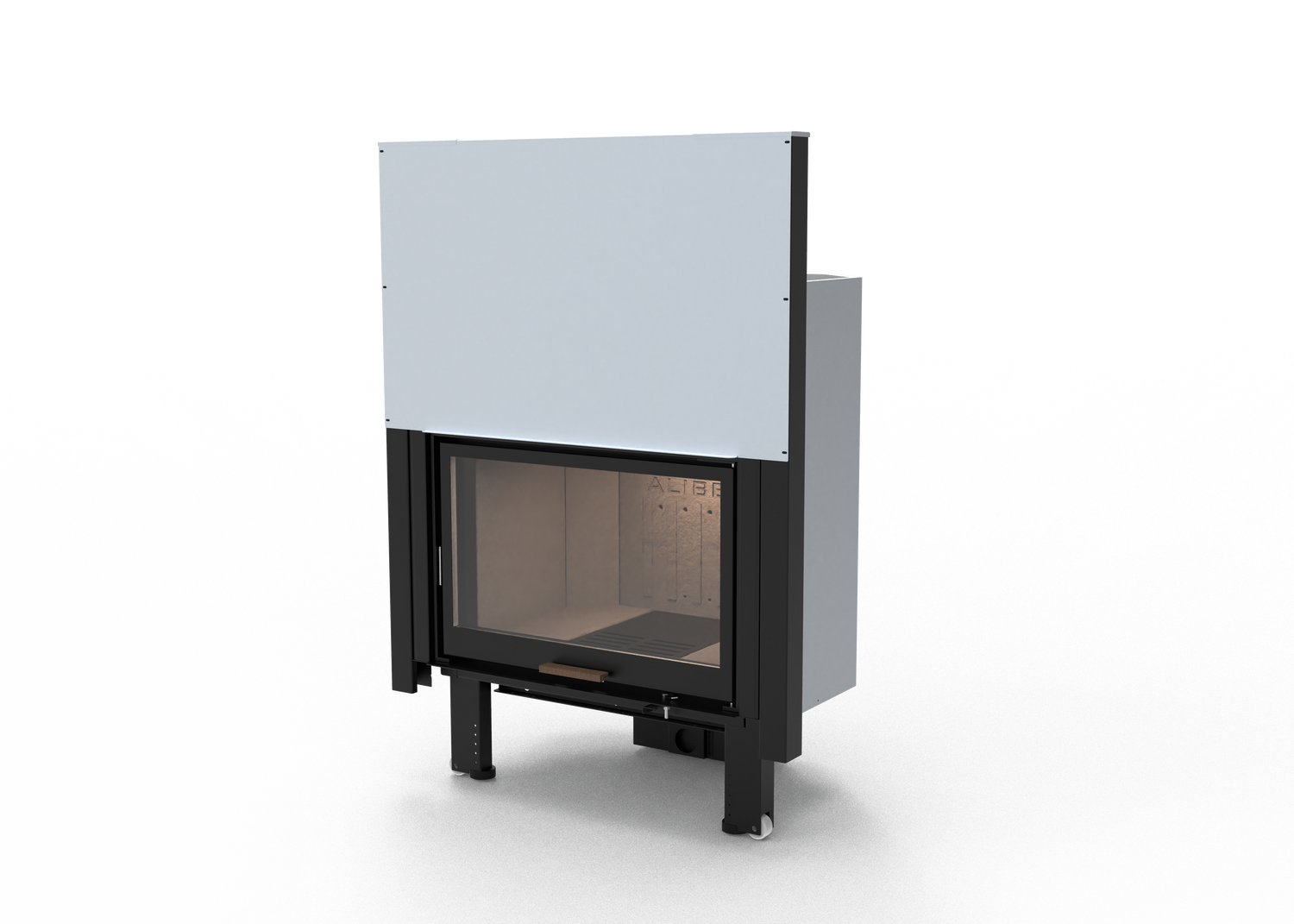 camino ad acqua di dimensioni ridotte con interno in refrattario