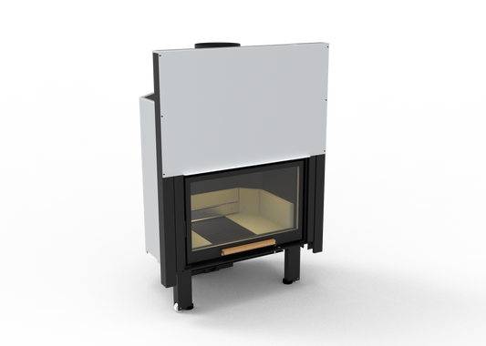 termo camino a legna con vetro saliscendi e design moderno 