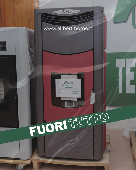 termostufa a pellet rossa