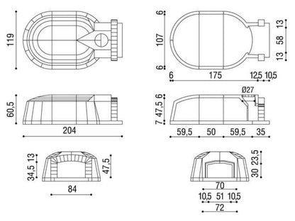 dimensioni forno ercolano 107 linea Vz