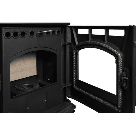 visione della camera di combustine della stufa a pellet maxima fundicion 