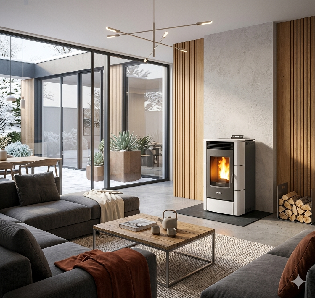 stufa in ceramica bianca, perfetta per qualsiasi tipo di ambiente 