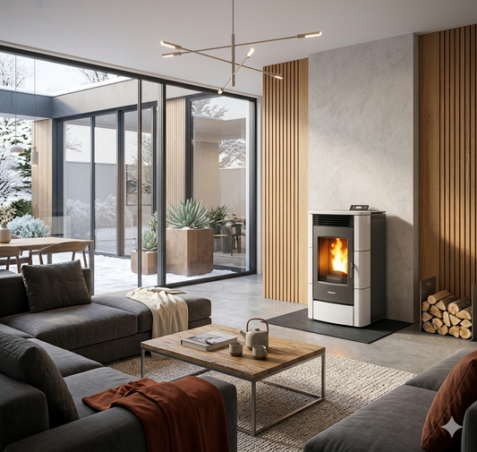 stufa in ceramica bianca, perfetta per qualsiasi tipo di ambiente 