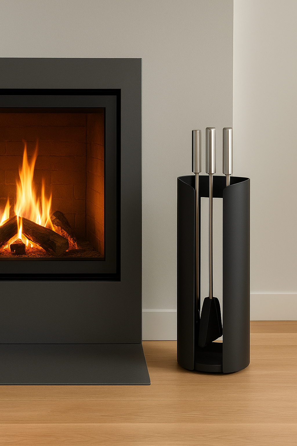 trespolo con tre attrezzi in acciaio 