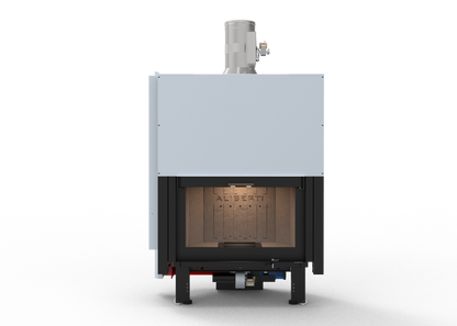 termocamino legna pellet compatto con sistema di aspira fumi integrato