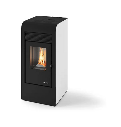 stufa a pellet bianca 