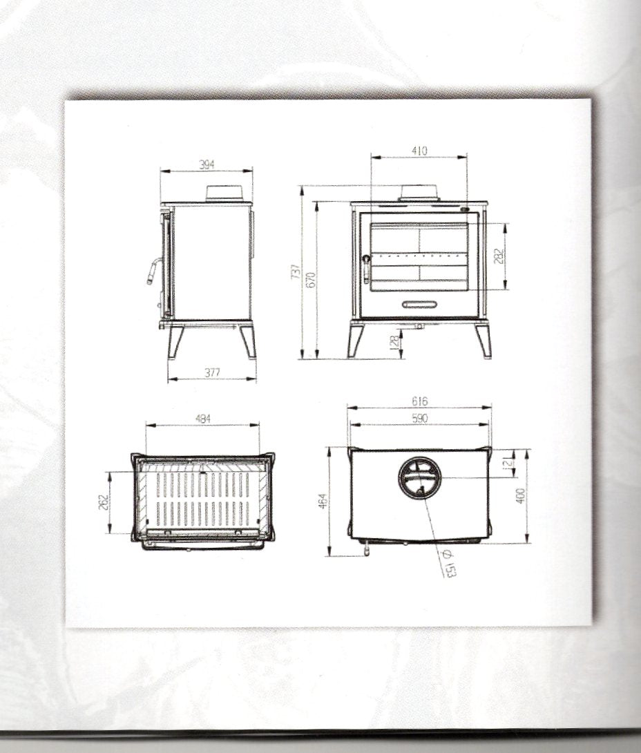 specifiche tecniche stufa a legna modello iris fundicion 