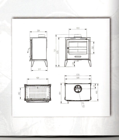 specifiche tecniche stufa a legna modello iris fundicion 