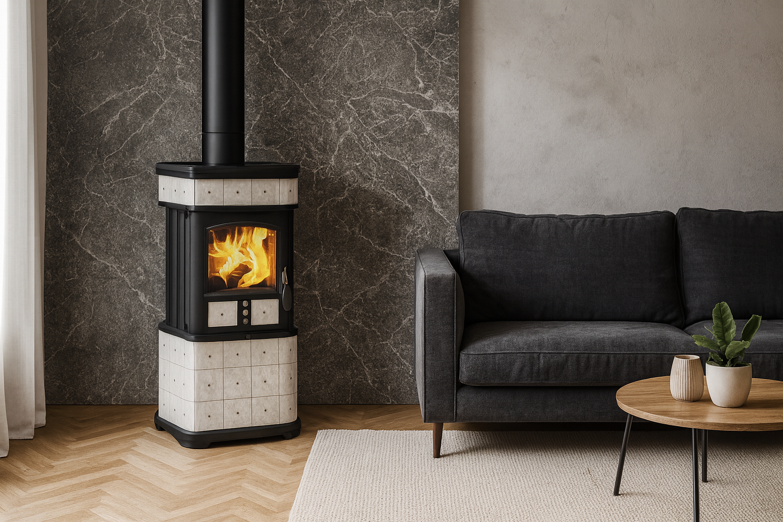 stufa a legna dal design particolare adatto a tutti i tipi di ambienti 